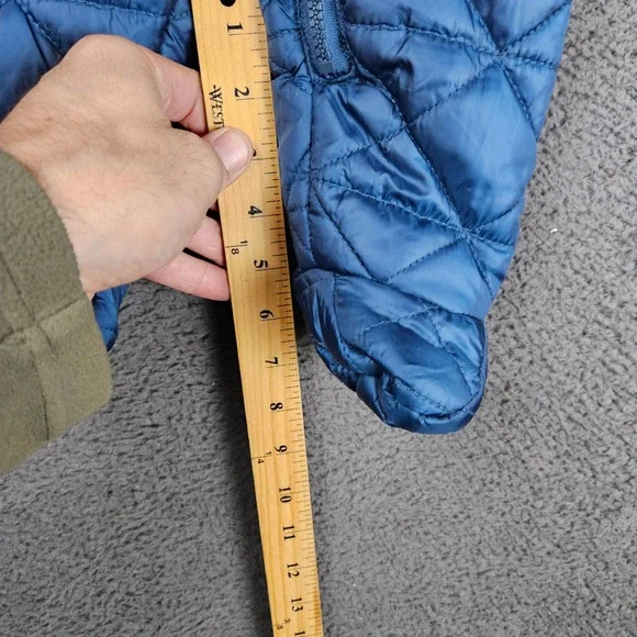 Quilted Hooded Baby Snowsuit Romper in Navy Blue - Picture 4 of 9